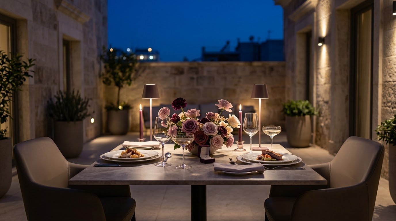 Private villa marriage proposal in Athens